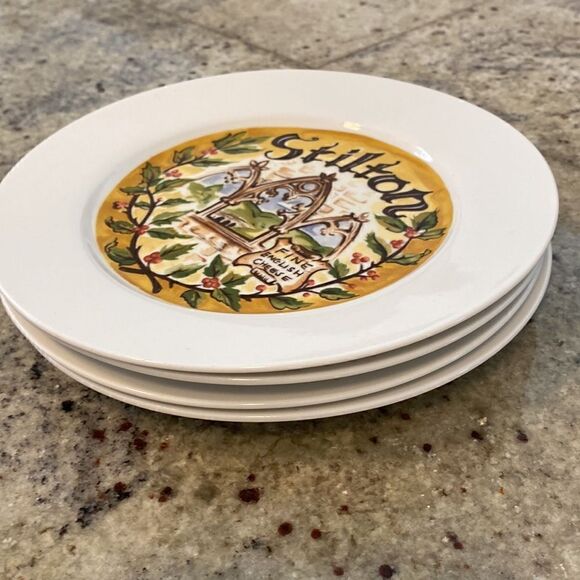 Restoration Hardware Set of 4 Cheese Themed Appetizer Plates - Picture 9 of 9